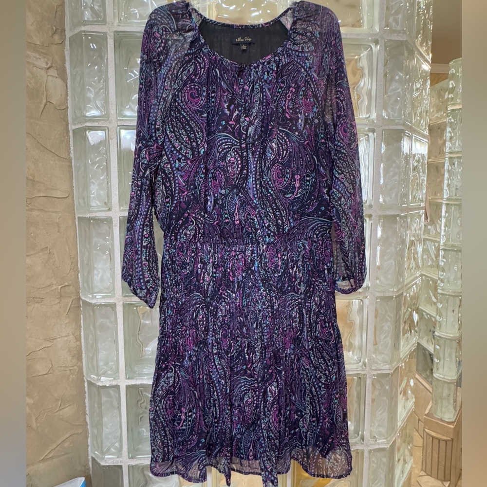 Melissa Paige Vibrant Purple Paisley Dress